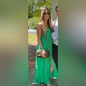 Bright Green wedding guest summer dress. Size small